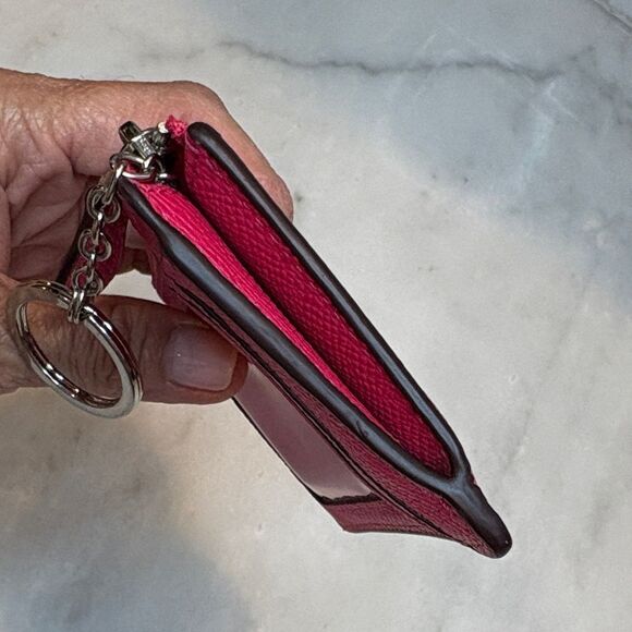 Coach Saffiano Leather Keychain Cardholder Wallet - Picture 7 of 14